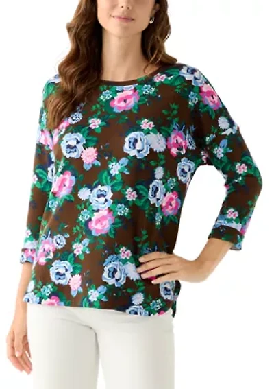 Women's 3/4 Printed Baby Terry T-Shirt