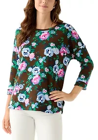 Women's 3/4 Printed Baby Terry T-Shirt