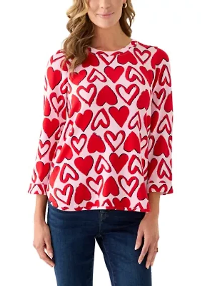 Women's 3/4 Printed Baby Terry T-Shirt