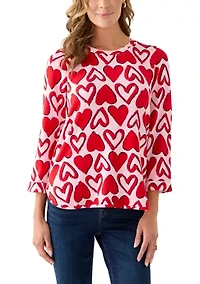 Women's 3/4 Printed Baby Terry T-Shirt