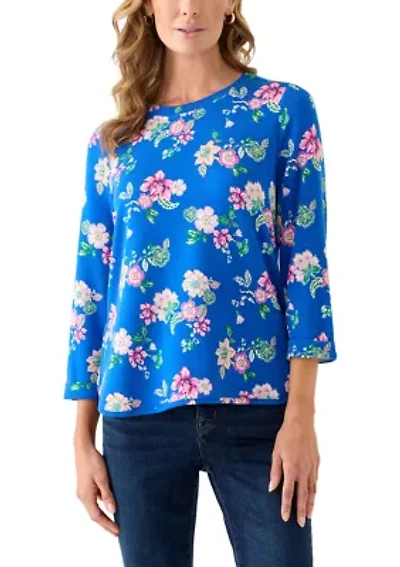 Women's 3/4 Printed Baby Terry T-Shirt