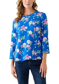 Women's 3/4 Printed Baby Terry T-Shirt