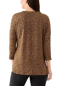 Women's 3/4 Printed Baby Terry T-Shirt