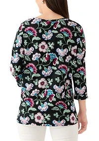 Women's 3/4 Printed Baby Terry T-Shirt