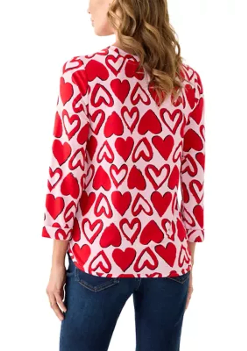 Women's 3/4 Printed Baby Terry T-Shirt