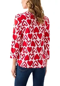 Women's 3/4 Printed Baby Terry T-Shirt