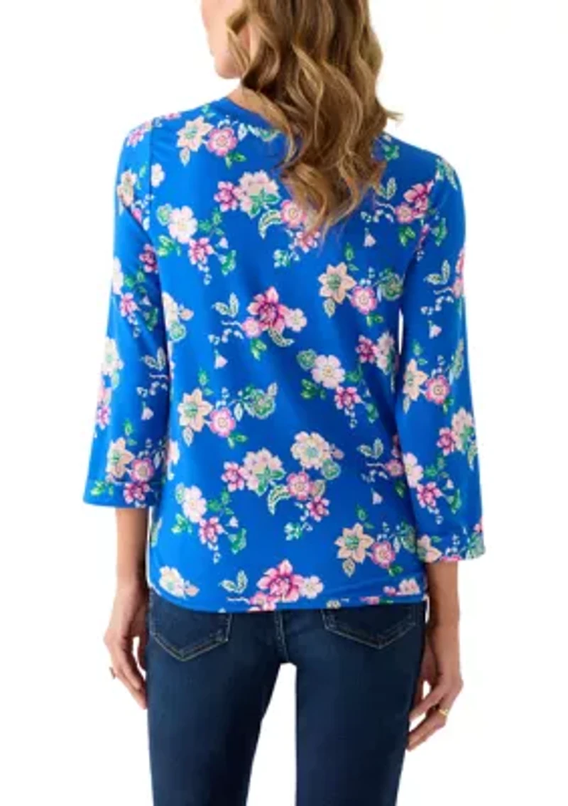 Women's 3/4 Printed Baby Terry T-Shirt