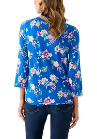 Women's 3/4 Printed Baby Terry T-Shirt