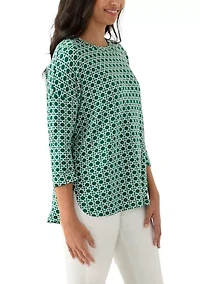 Women's 3/4 Printed Baby Terry T-Shirt