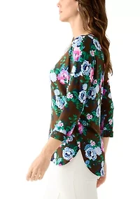 Women's 3/4 Printed Baby Terry T-Shirt