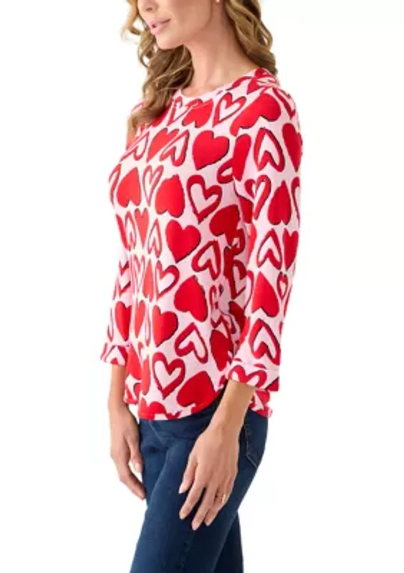 Women's 3/4 Printed Baby Terry T-Shirt