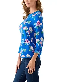 Women's 3/4 Printed Baby Terry T-Shirt