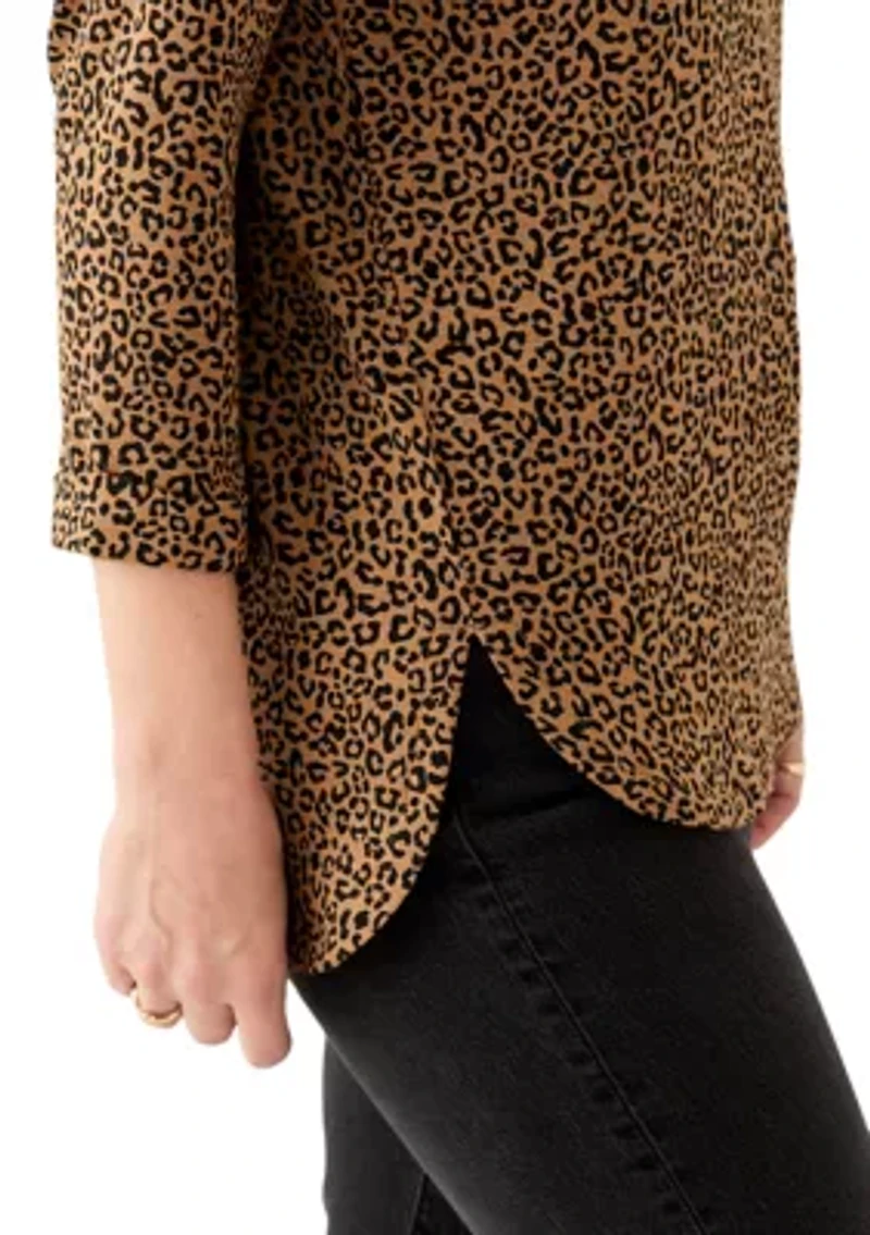 Women's 3/4 Printed Baby Terry T-Shirt