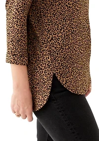 Women's 3/4 Printed Baby Terry T-Shirt