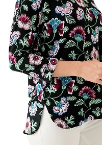 Women's 3/4 Printed Baby Terry T-Shirt