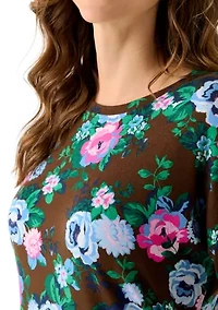 Women's 3/4 Printed Baby Terry T-Shirt