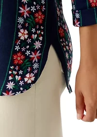 Women's 3/4 Printed Baby Terry T-Shirt