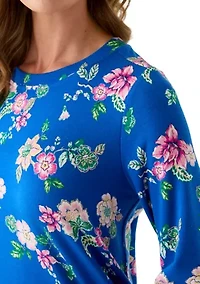 Women's 3/4 Printed Baby Terry T-Shirt