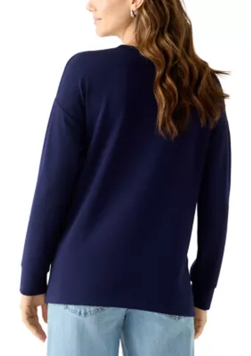 Women's Side Zip Crew Neck Tunic