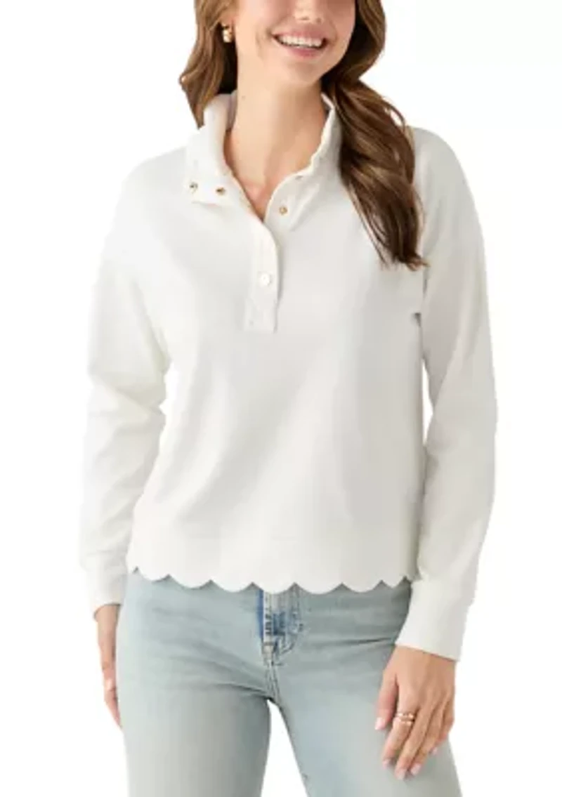 Women's Scalloped Hem Sweatshirt