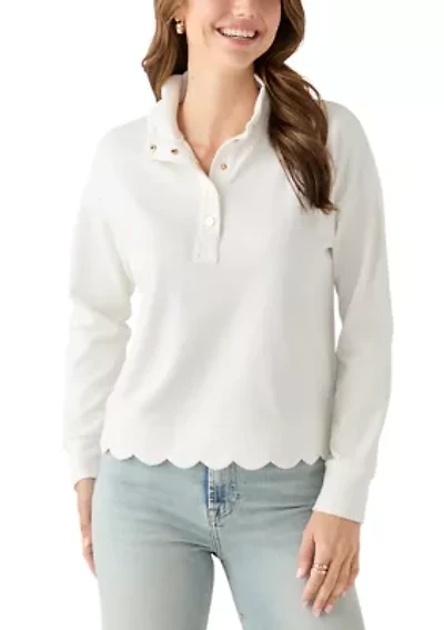 Women's Scalloped Hem Sweatshirt