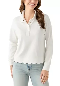 Women's Scalloped Hem Sweatshirt