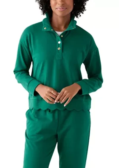 Women's Scalloped Hem Sweatshirt