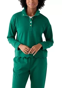 Women's Scalloped Hem Sweatshirt