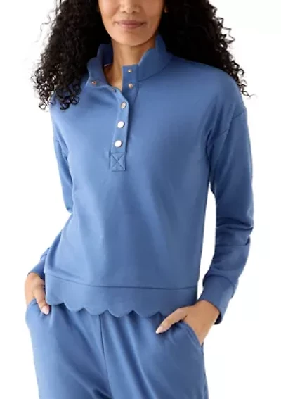 Women's Scalloped Hem Sweatshirt