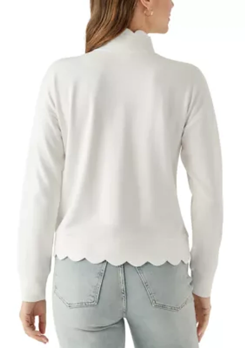 Women's Scalloped Hem Sweatshirt