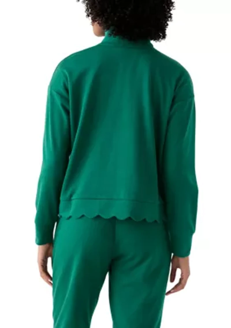 Women's Scalloped Hem Sweatshirt