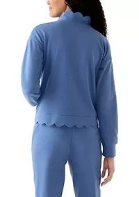 Women's Scalloped Hem Sweatshirt