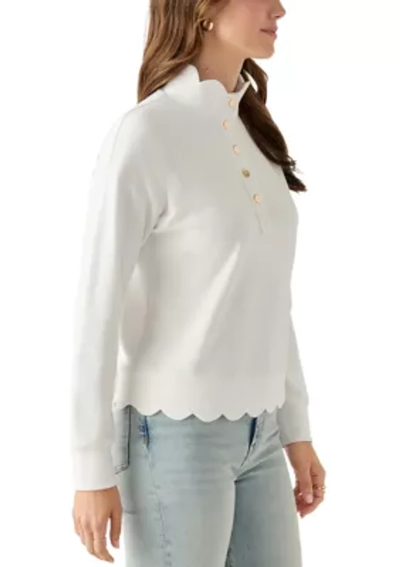 Women's Scalloped Hem Sweatshirt