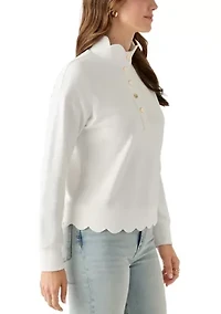 Women's Scalloped Hem Sweatshirt