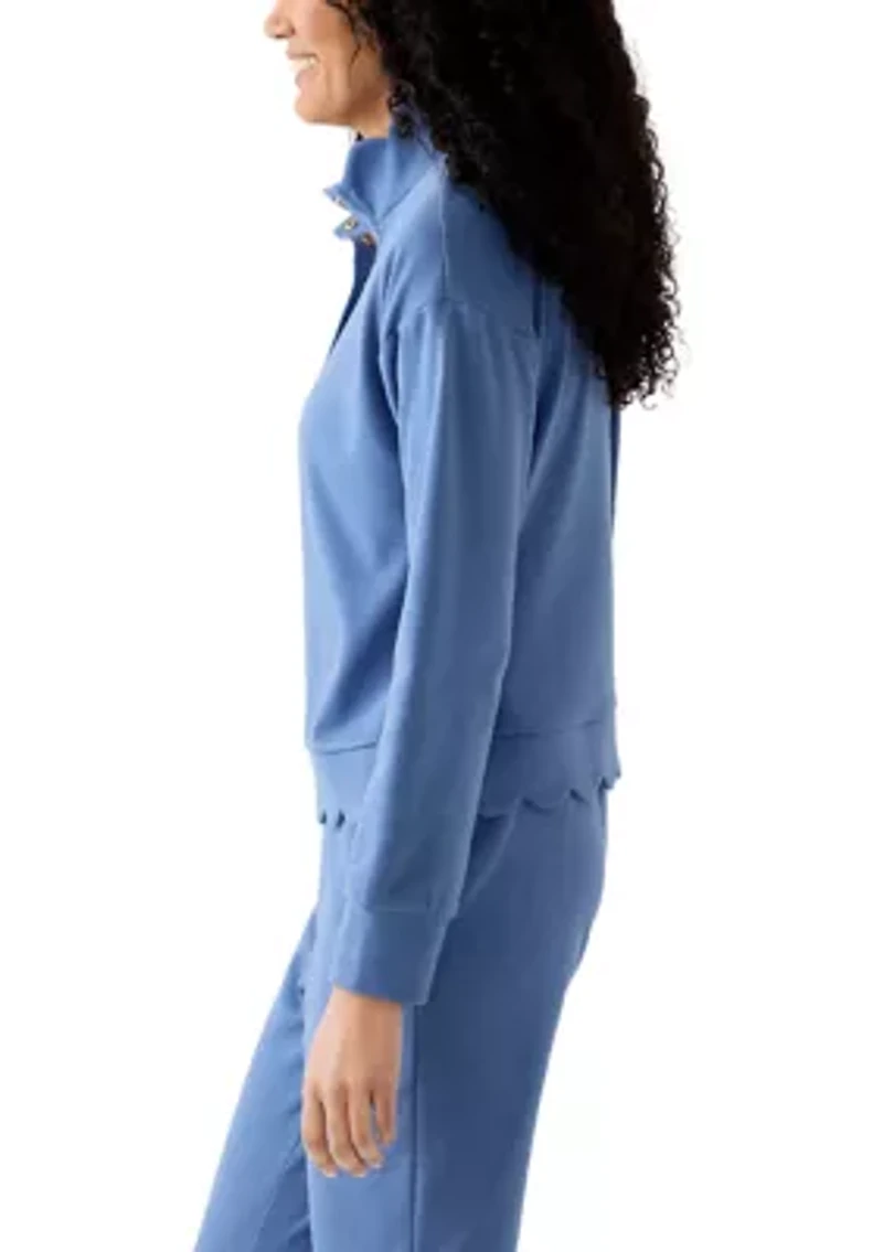 Women's Scalloped Hem Sweatshirt