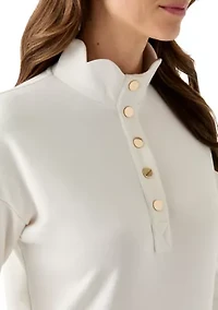 Women's Scalloped Hem Sweatshirt