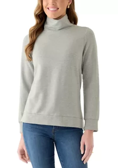 Women's Brushed Back Cowl Neck Pullover Top