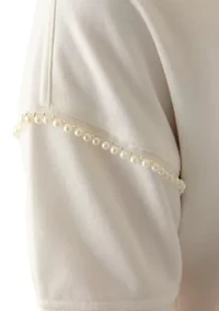 Women's French Terry Elbow Sleeve Pullover Top