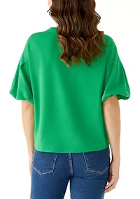 Women's Pleated Sleeve Top