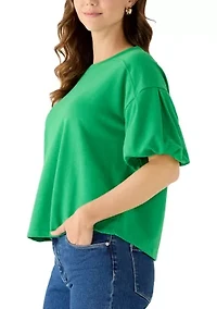 Women's Pleated Sleeve Top