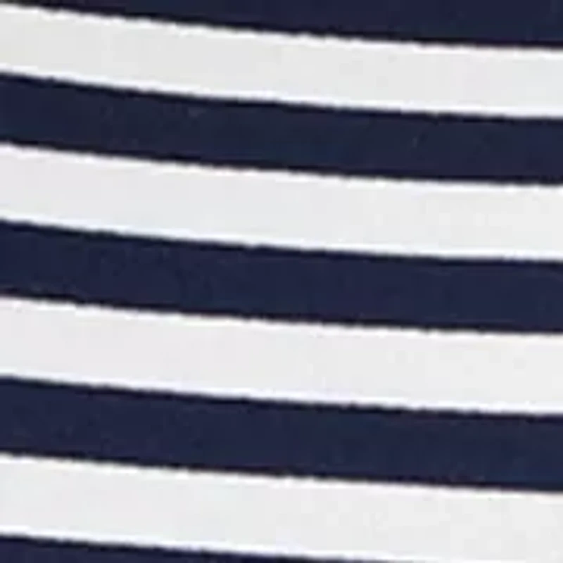 Women's Short Puff Sleeve Pleated Striped Top