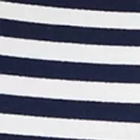 Women's Short Puff Sleeve Pleated Striped Top