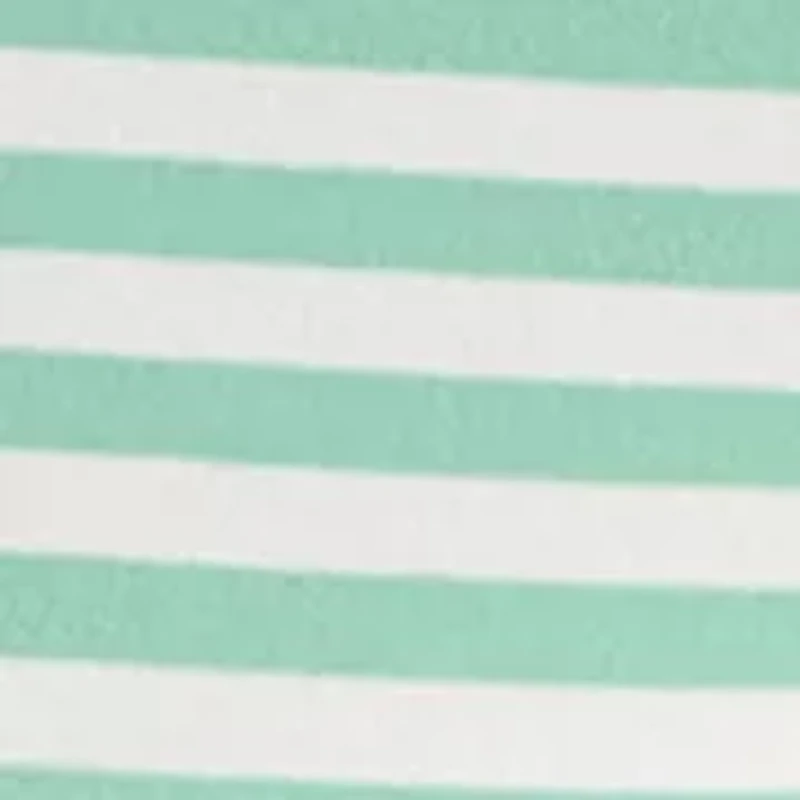 Women's Short Puff Sleeve Pleated Striped Top