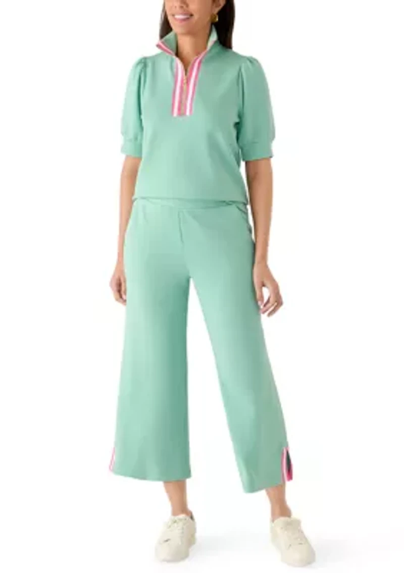 Women's Puff Sleeve 1/2 Zip Top