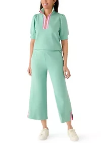 Women's Puff Sleeve 1/2 Zip Top