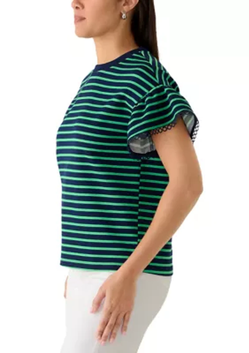 Women's Ruffle Sleeve Knit Top