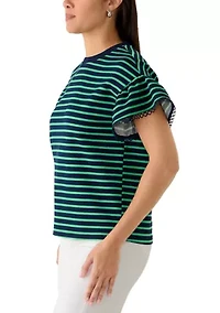 Women's Ruffle Sleeve Knit Top