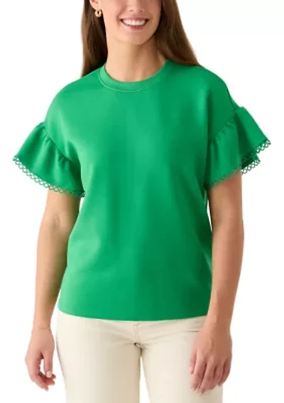 Women's Ruffle Sleeve Knit Top