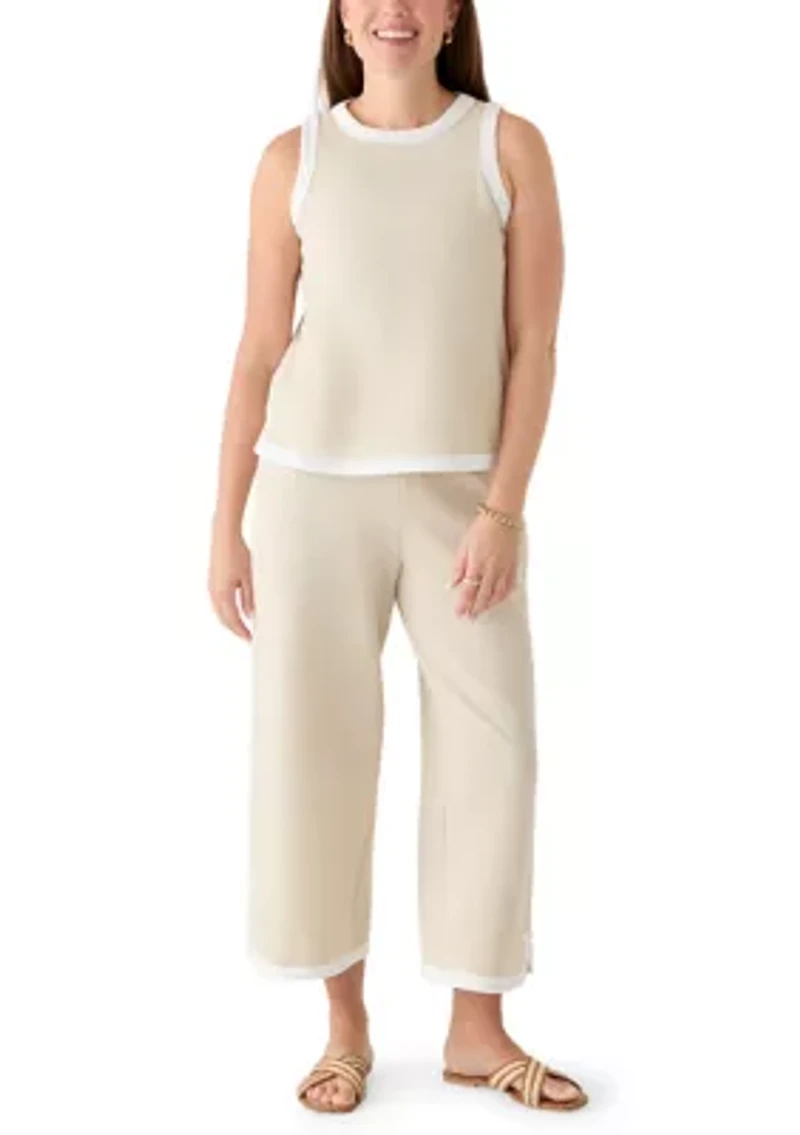 Petite Sleeveless Tipped Knit Top