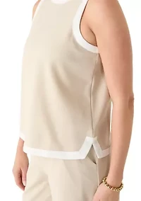 Petite Sleeveless Tipped Knit Top